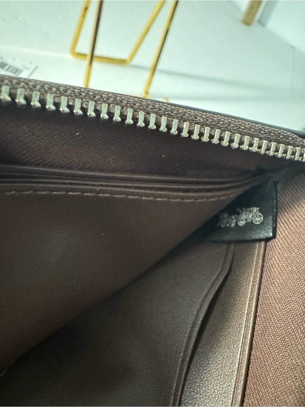 NWT Coach Small Corner Zip Wallet CFA27 Maple Brown Silver Charm - Picture 12 of 12
